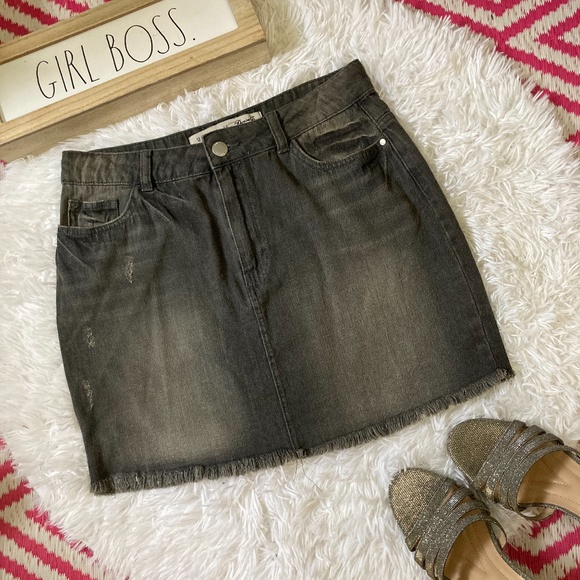 Denim Co Gray Denim Mini Skirt 8 - Picture 7 of 7